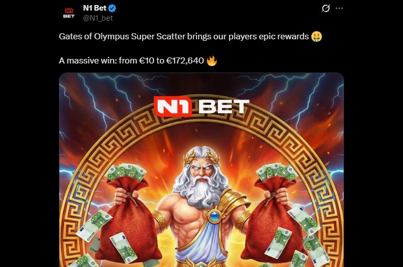 Twitter N1Bet Super Scatter Super Win